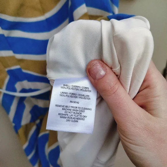 The Good Journey Short Sleeve Striped Mini Dress Blue and Yellow Size 12 - Picture 6 of 8